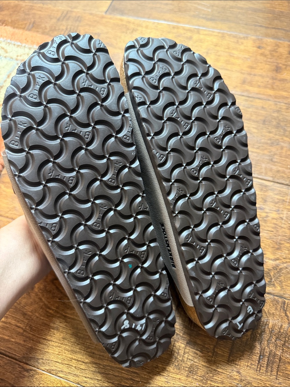 Birkenstock Leather Arizona Slide Sandal, Mocha, size 9 - Picture 7 of 9